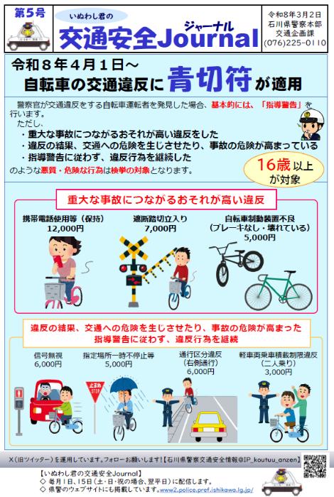交通安全ジャーナル（第5号：自転車青切符）