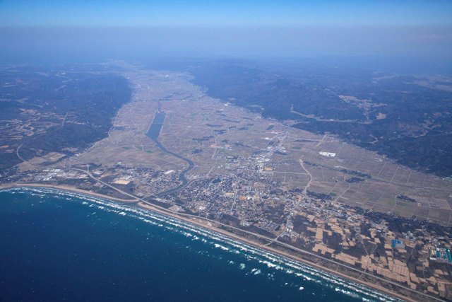 羽咋市上空からの写真