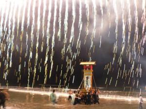 千里浜海岸浸食防止祈願祭の様子