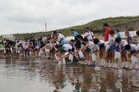 千里浜海岸の侵食防止を願い、一人一砂運動を実施